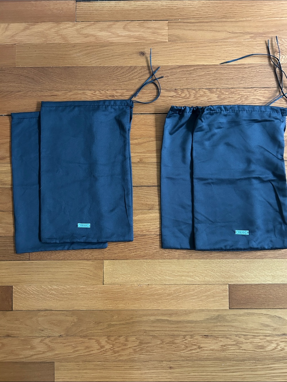Prada black silkyDrawstring Dust Bags